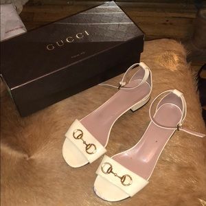 White Patent Gucci Sandals